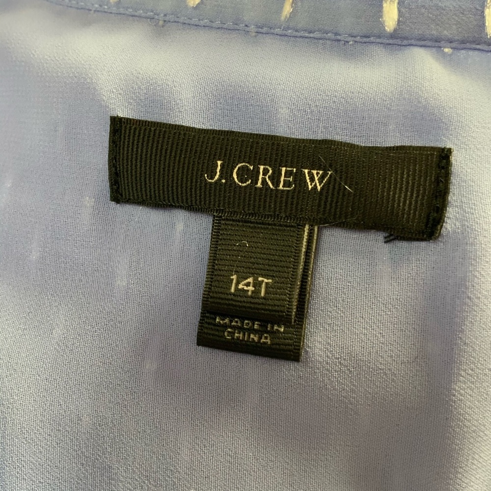 J Crew Top Silk Sheer Lavender Button Size 14T #L1 - Picture 6 of 6